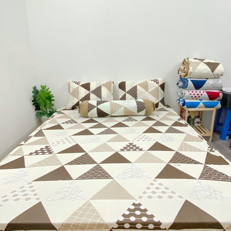 bộ drap thun hàn quốc mẫu tam giác (4 món) | BigBuy360 - bigbuy360.vn