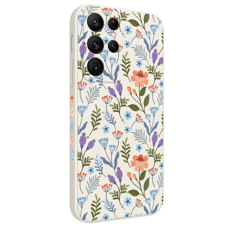 Bao Da Điện Thoại Họa Tiết Hoa Thời Trang Cho samsung galaxy s23 s22 fe ultra plus Ốp