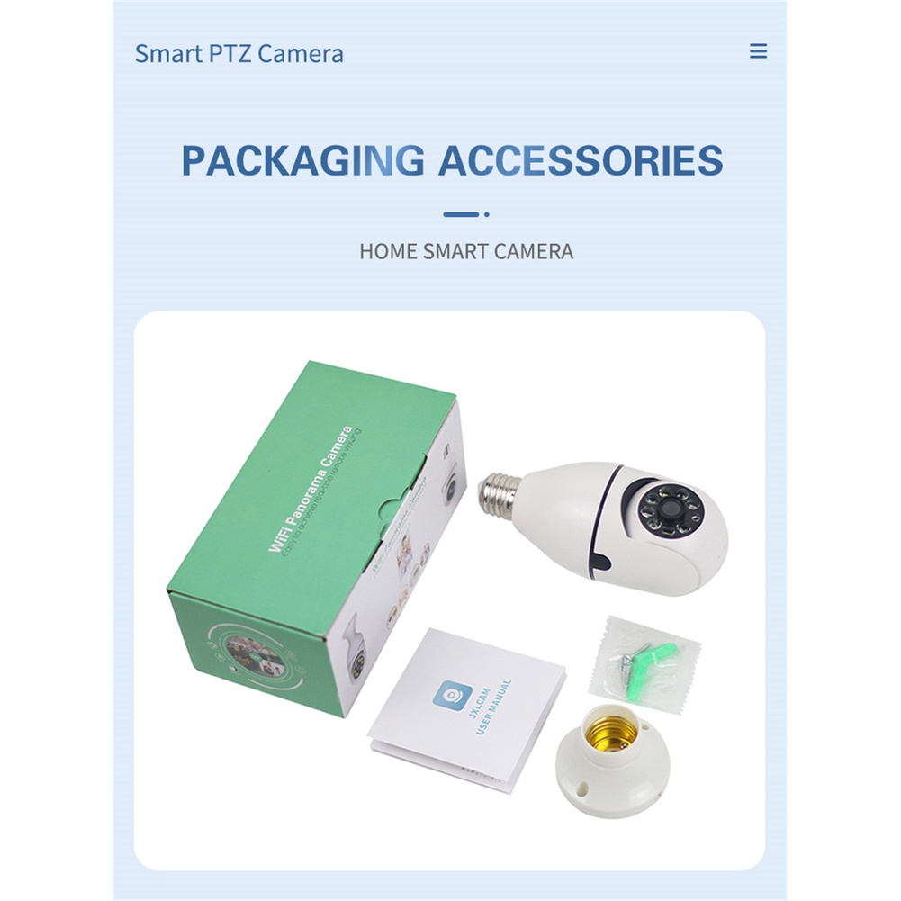 Camera An Ninh A6 1080P Quay Toàn Cảnh 360 Độ Kết Nối Wifi Chống Thấm Nước Hình Bóng Đèn Nhiều Màu Sắc
