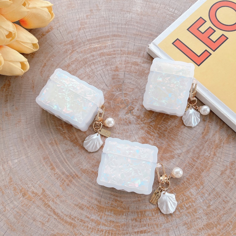 Vỏ Bảo Vệ Hộp Sạc Tai Nghe Apple AirPods 1 2 3 Pro Đính Ngọc Trai Sang Trọng