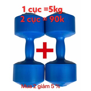 Tạ tay cao cấp - 1 đôi tạ tay 5kg, hàng loại dầy đẹp, vỏ nhựa cứng cáp