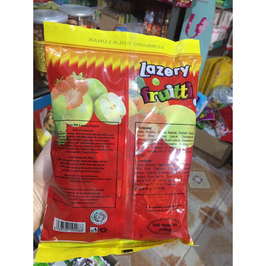 Kẹo trái cây Lazery Fruitti 300g của Indonesia