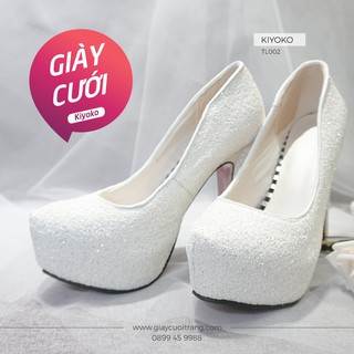 Giày cưới - Giày cô dâu - Giày cao gót cưới - Giày cao gót 12cm - Giày đi tiệc 12cm - Giày cao gót trắng