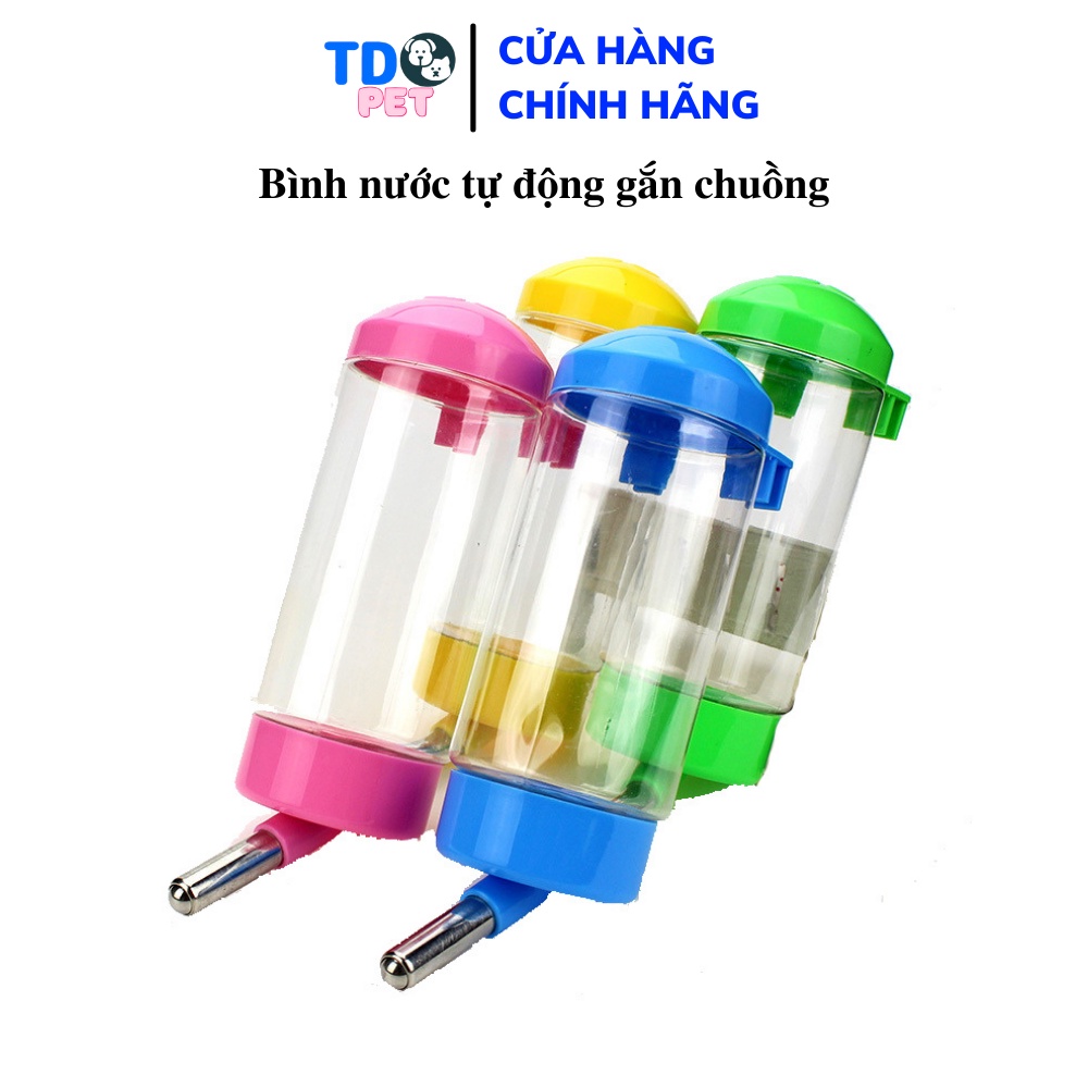 Bình nước cho chó mèo tự động gắn chuồng TD PET loại 400ml tiện lợi