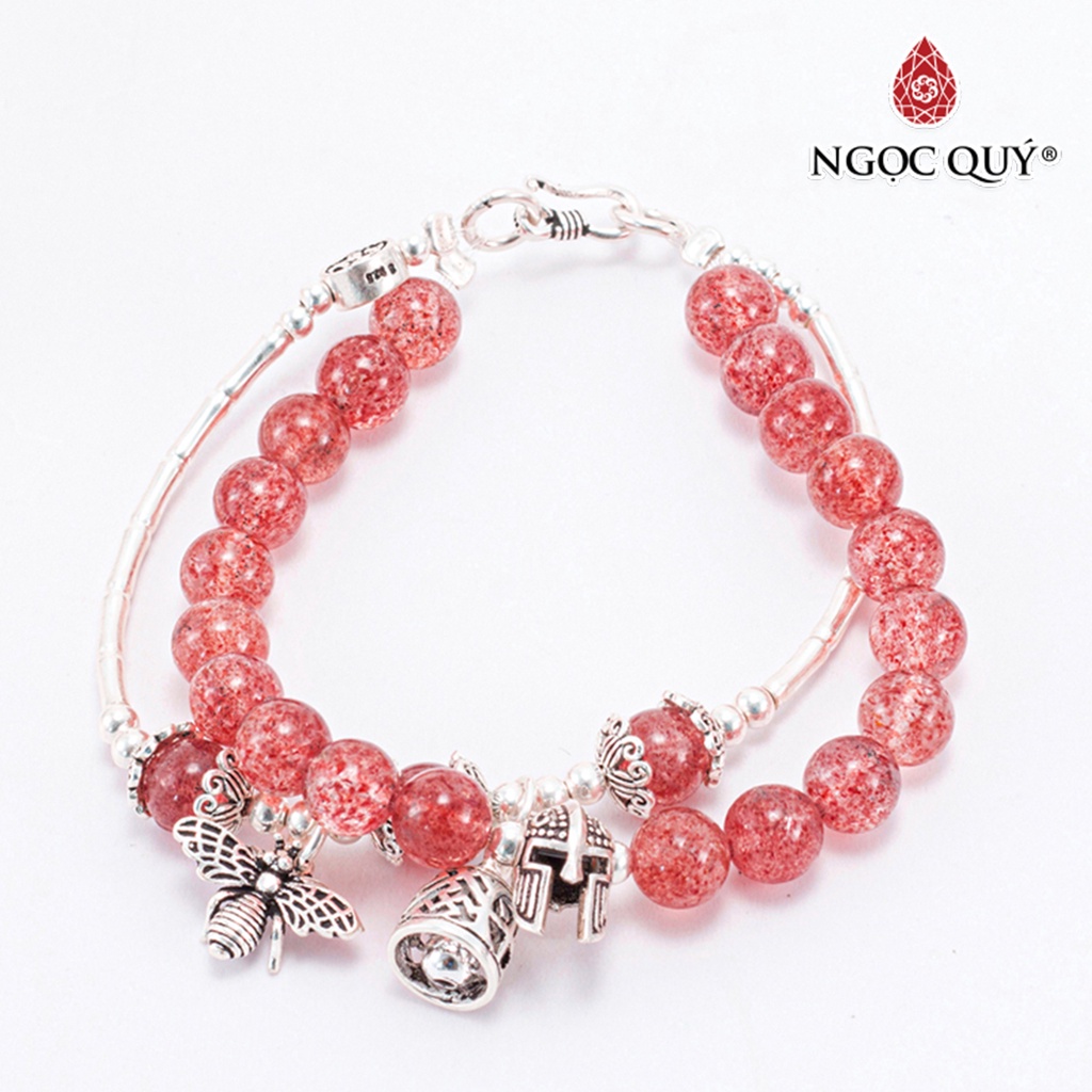 Vòng 2 line TA dâu phối charm ong bạc - Ngọc Quý