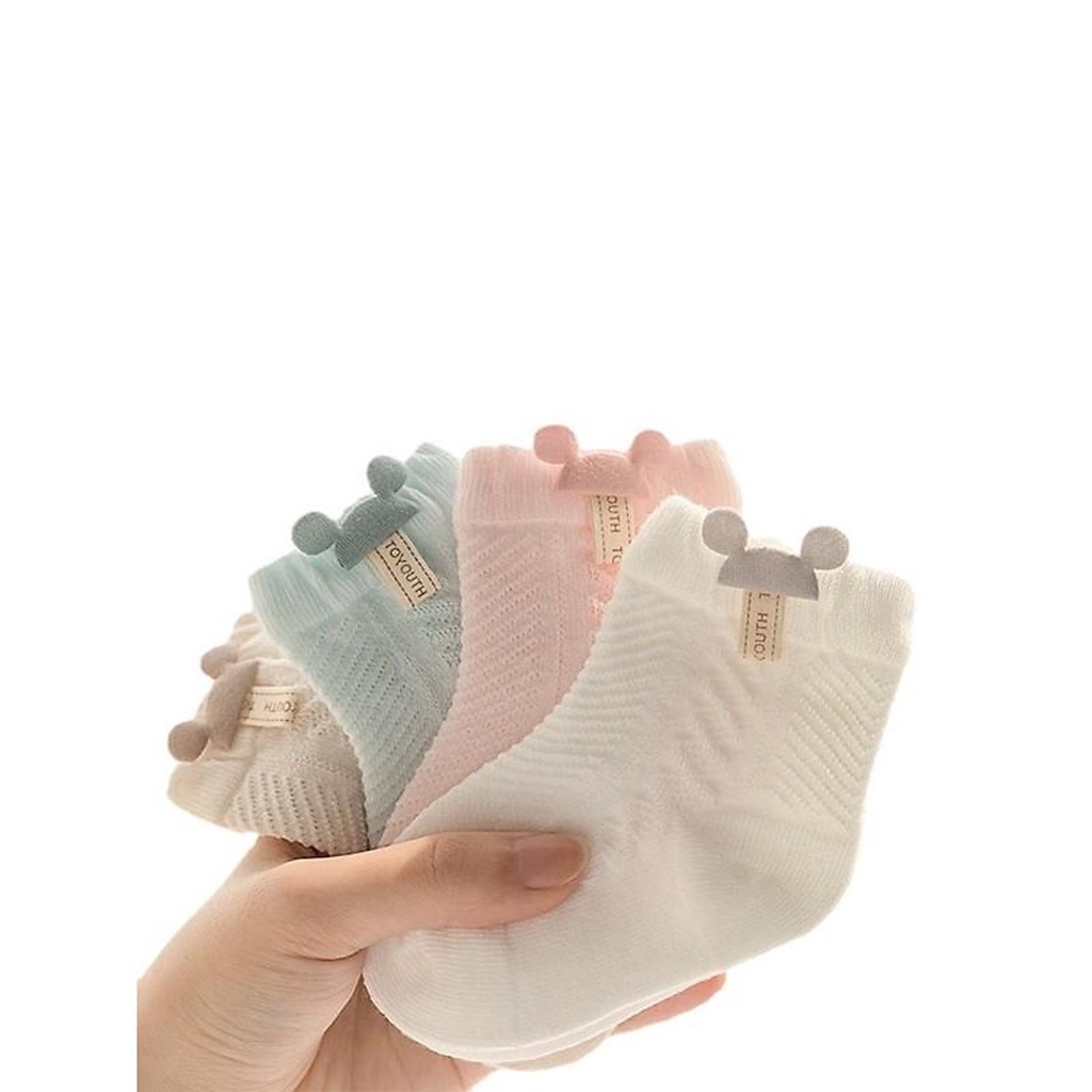 Tất lưới hình Mickey túi ép chất liệu cotton dệt, mềm mịn Cho Bé Yêu size S và M