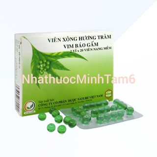 Viên xông Hương Tràm Vim Báo Gấm (hộp 2 vĩ×20 viên)