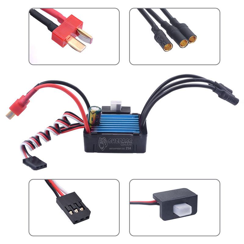 Động Cơ Không Chổi Than Không Cảm Biến SURPASS HOBBY 2435 4800KV Với ESC Không Chổi Than 25A Cho Xe Điều Khiển Tỉ Lệ 1 / 16 1 / 14 HSP HPI Tamiya