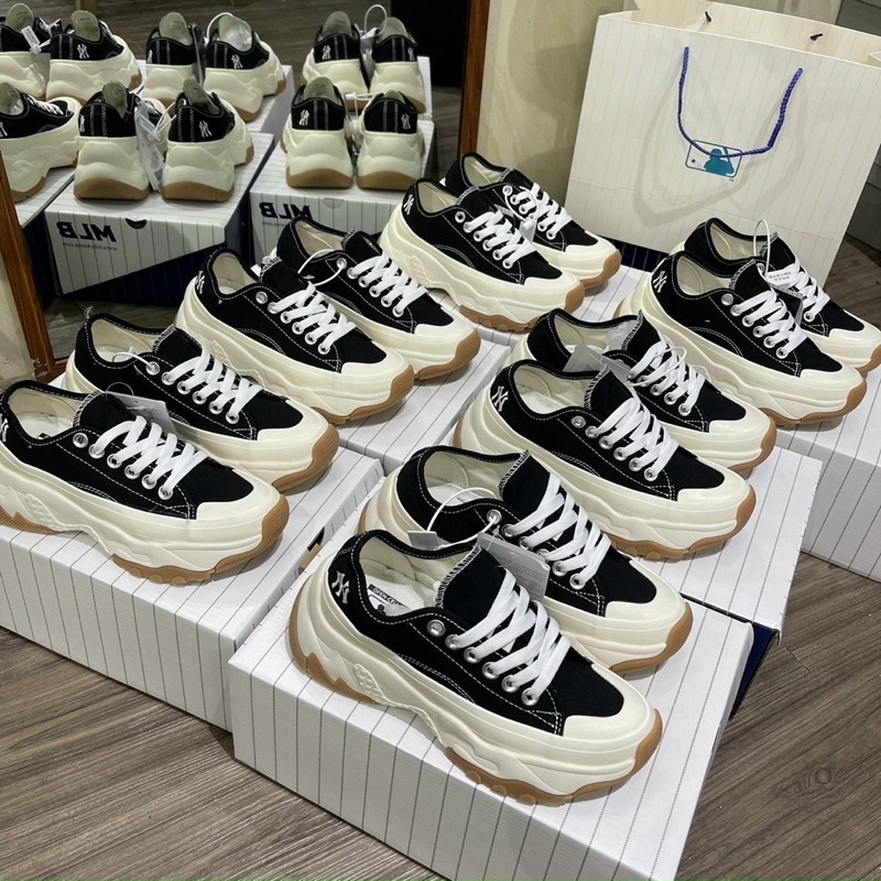 Giày Sneaker MLB Chunky High Low Cổ Thấp Đế Cao-Sneaker Hot Nhất 2021