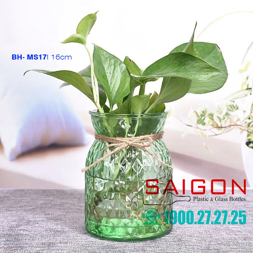 Binh hoa Thủy tinh nhiều màu sắc cao 16 cm | MS17