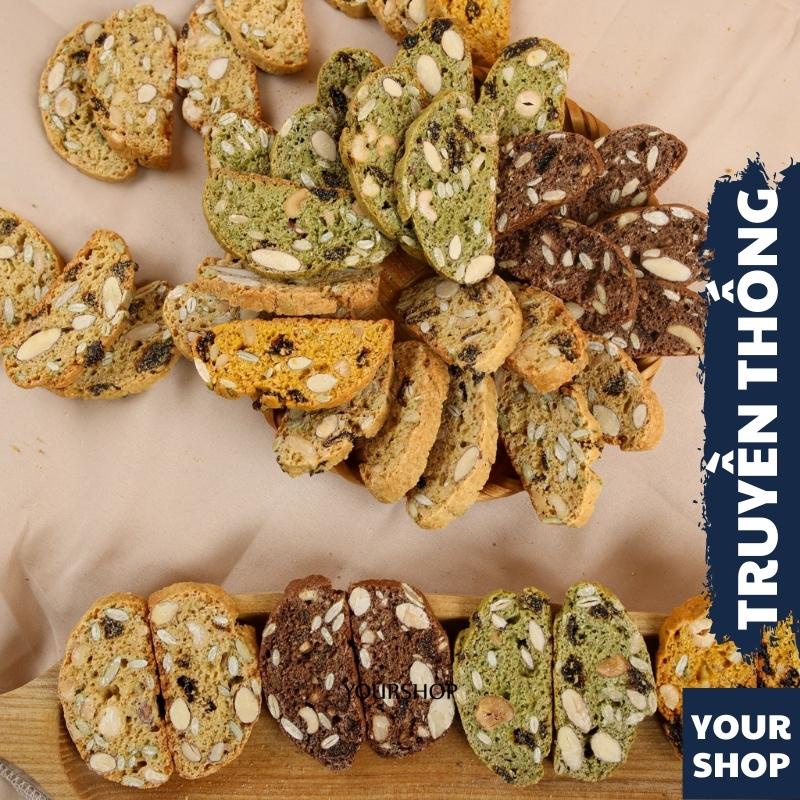 BISCOTTI Nguyên Cám VỊ Truyền Thống by Yourshop Bánh Ngũ Cốc Nướng Ăn Kiêng