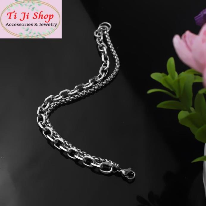 lắc tay inox 2 tầng sáng, đẹp không đen - chọn size theo yêu cầu