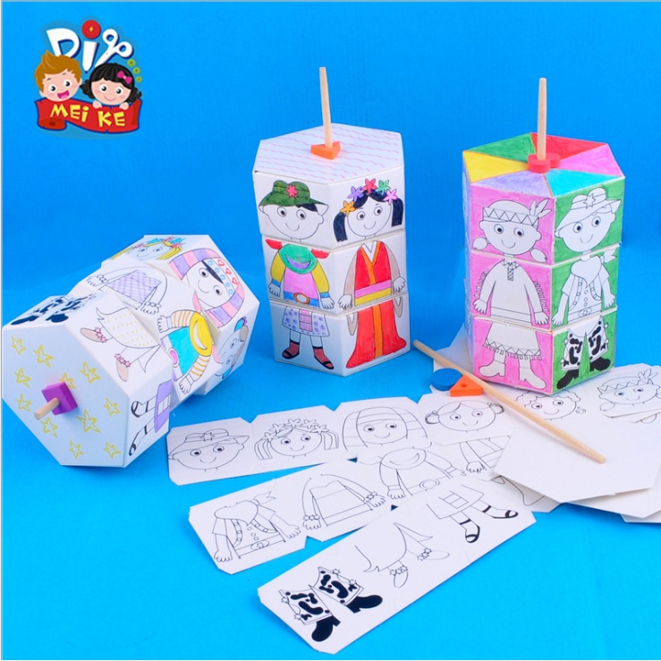 Đồ chơi tô màu thiết kế thời trang - rubik trụ xoay - kích thích sáng tạo, phát triển tư duy và óc thẩm mỹ cho bé