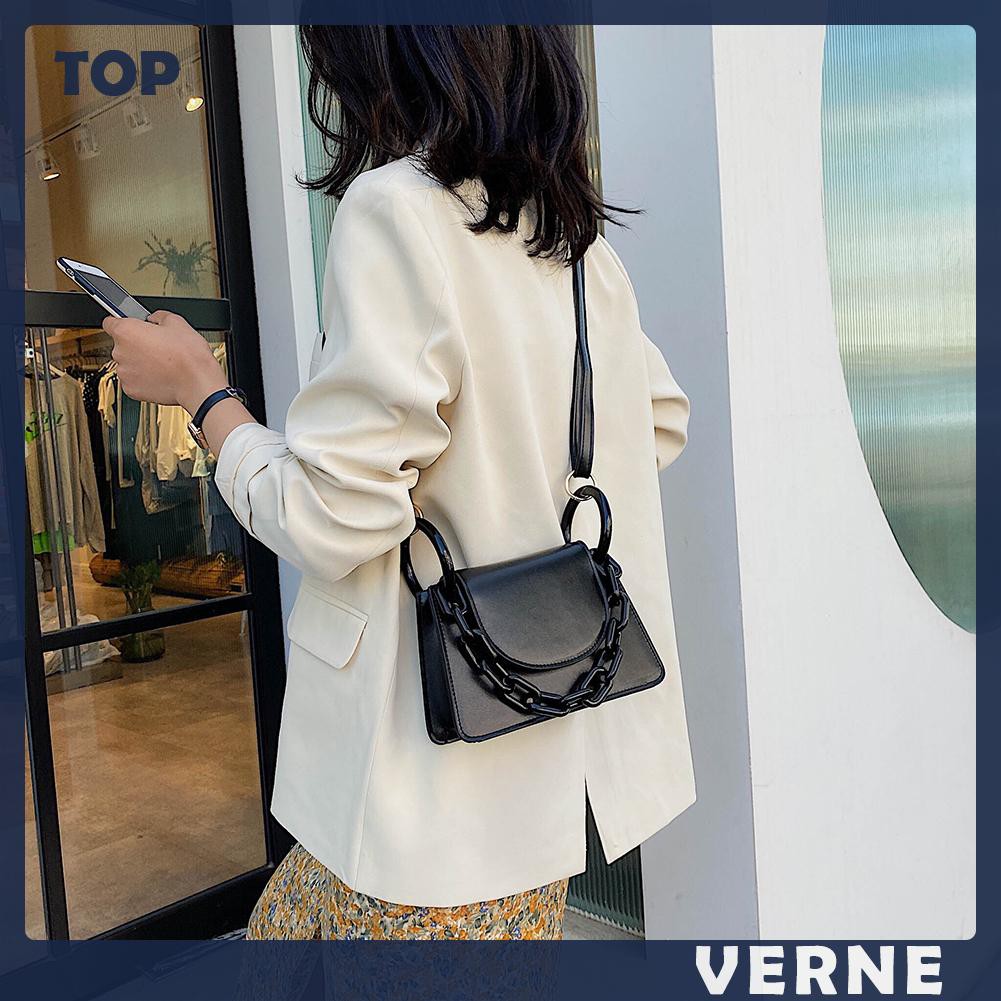 Túi Xách Da Pu Màu Trơn Thời Trang Cho Nữ