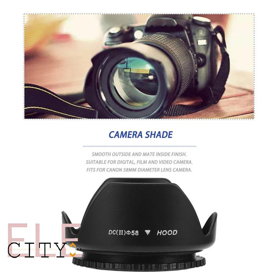 111ele} 58mm Flower Shape Lens Hood Screw Mount Petal Crown For Canon DC-SN HOOD Lens