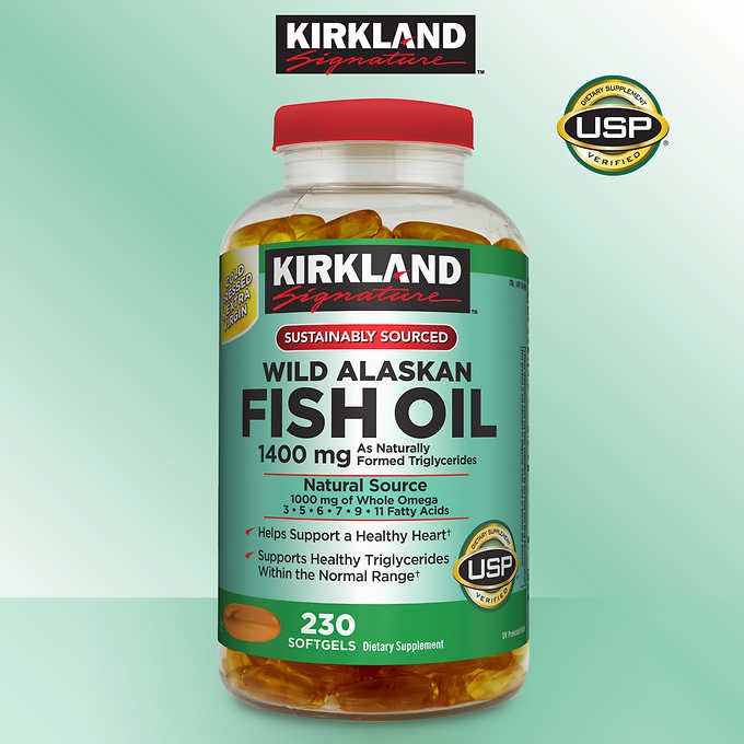 Dầu cá kirkland signature wild alaskan fish oil 230 viên