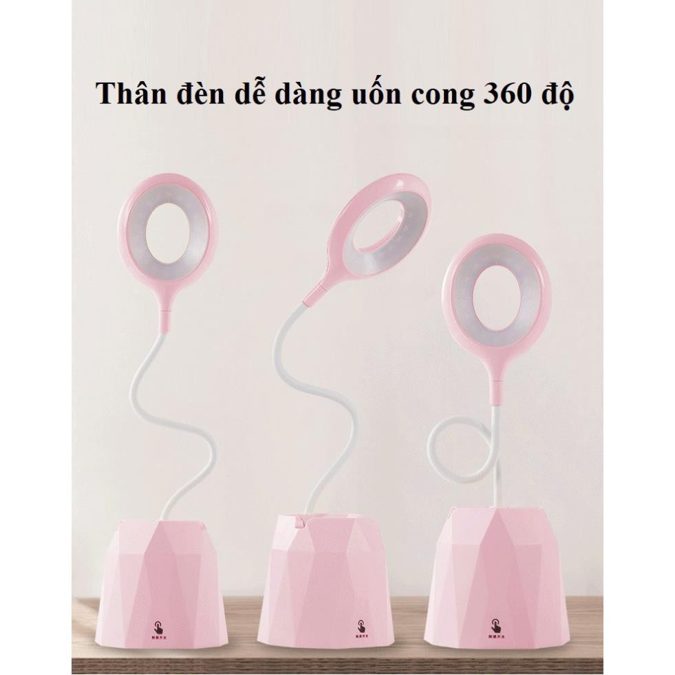 (Hàng chuẩn) ĐÈN BÀN HỌC CHỐNG CẬN SẠC TÍCH ĐIỆN XOAY 360