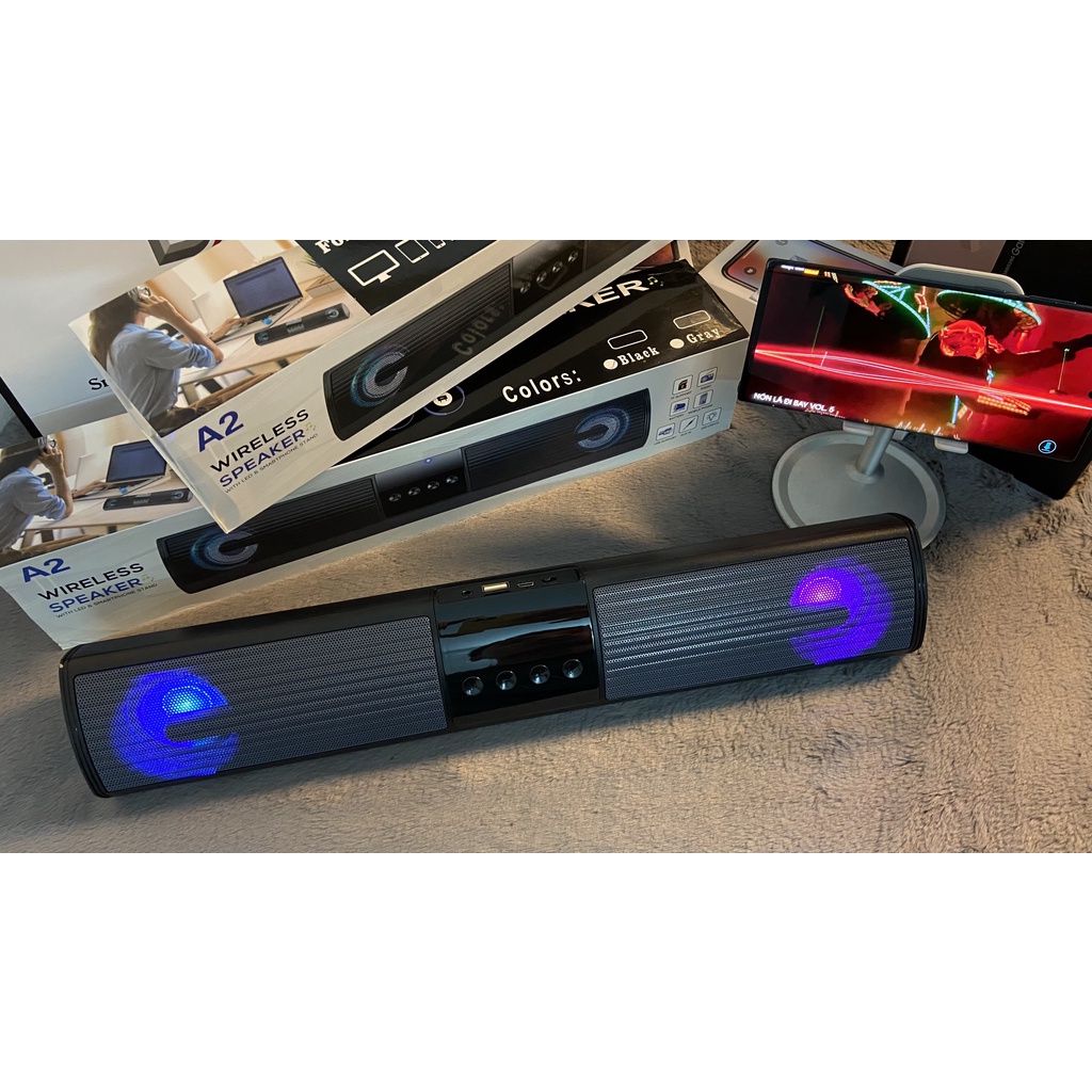Loa bluetooth speaker A2 dáng dài 2 loa cực đỉnh, kiểu dáng sang trọng hỗ trợ thẻ nhớ