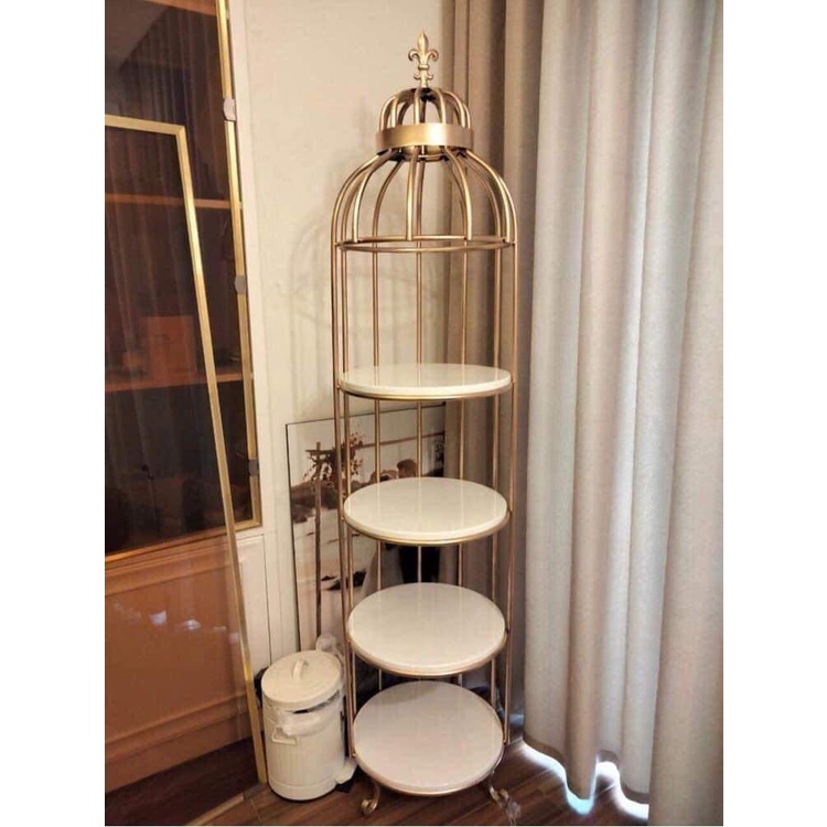 Kệ lồng chim tròn nhiều tầng thiết kế sang trọng decor phòng hiện đại, đa năng, đa công dụng