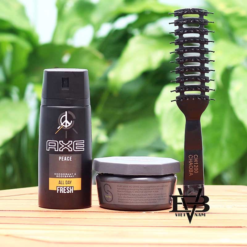 [CHÍNH HÃNG - BYVILAIN SHOP TPHCM] sản phẩm sáp vuốt tóc nam Clay Wax + Xịt khử mùi toàn thân AXE 150ml - Tặng kèm lược