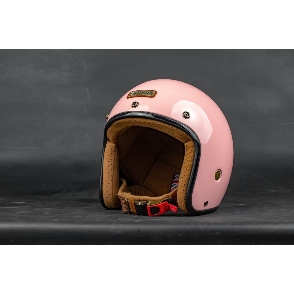 Mũ bảo hiểm 3/4 Bulldog 4U Hồng (tặng túi vải, balo rút, tem phản quang)