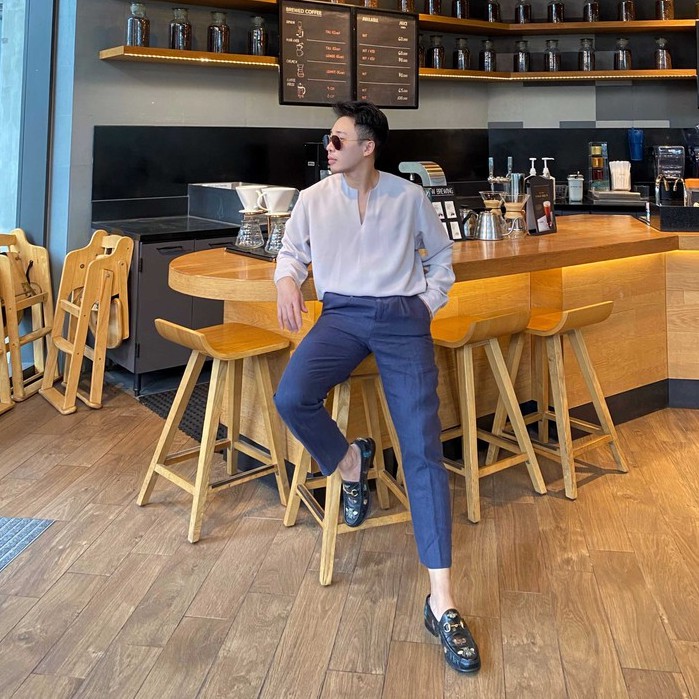 Áo sơ mi dài tay cổ V mở nhiều màu UNCLÉ Vladin Shirt