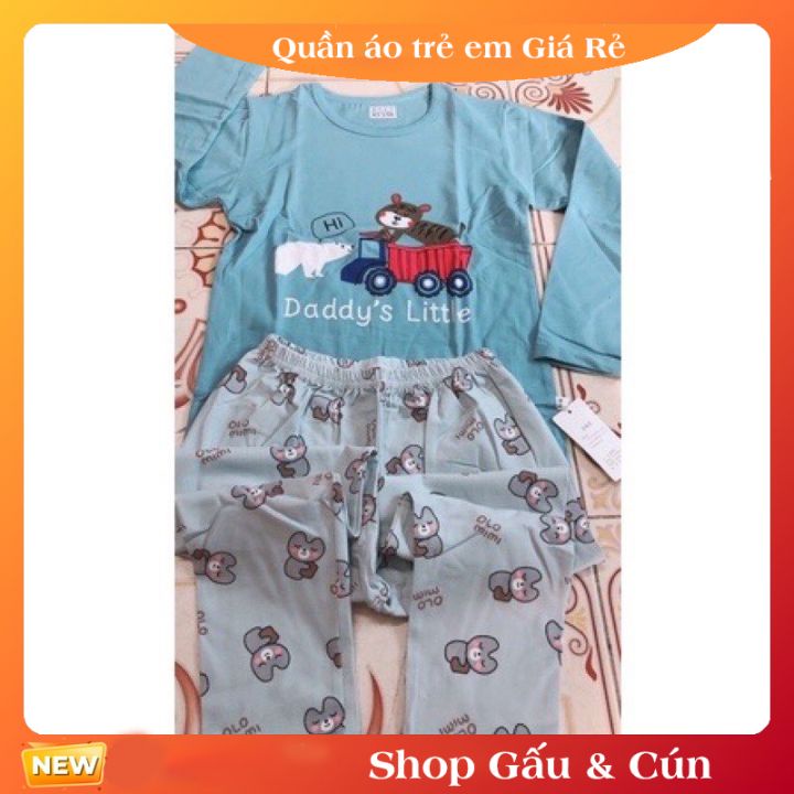 Bộ quần áo dài tay xuất hàn cho bé trai hàng Quảng Châu chất cotton mềm mịn chuẩn xịn 9-38kg