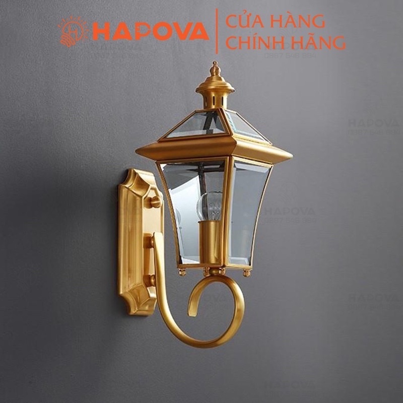 Đèn đèn gắn tường cao cấp trang trí bằng Đồng HAPOVA  ZATEM 1005 + Tặng kèm Bóng Edison
