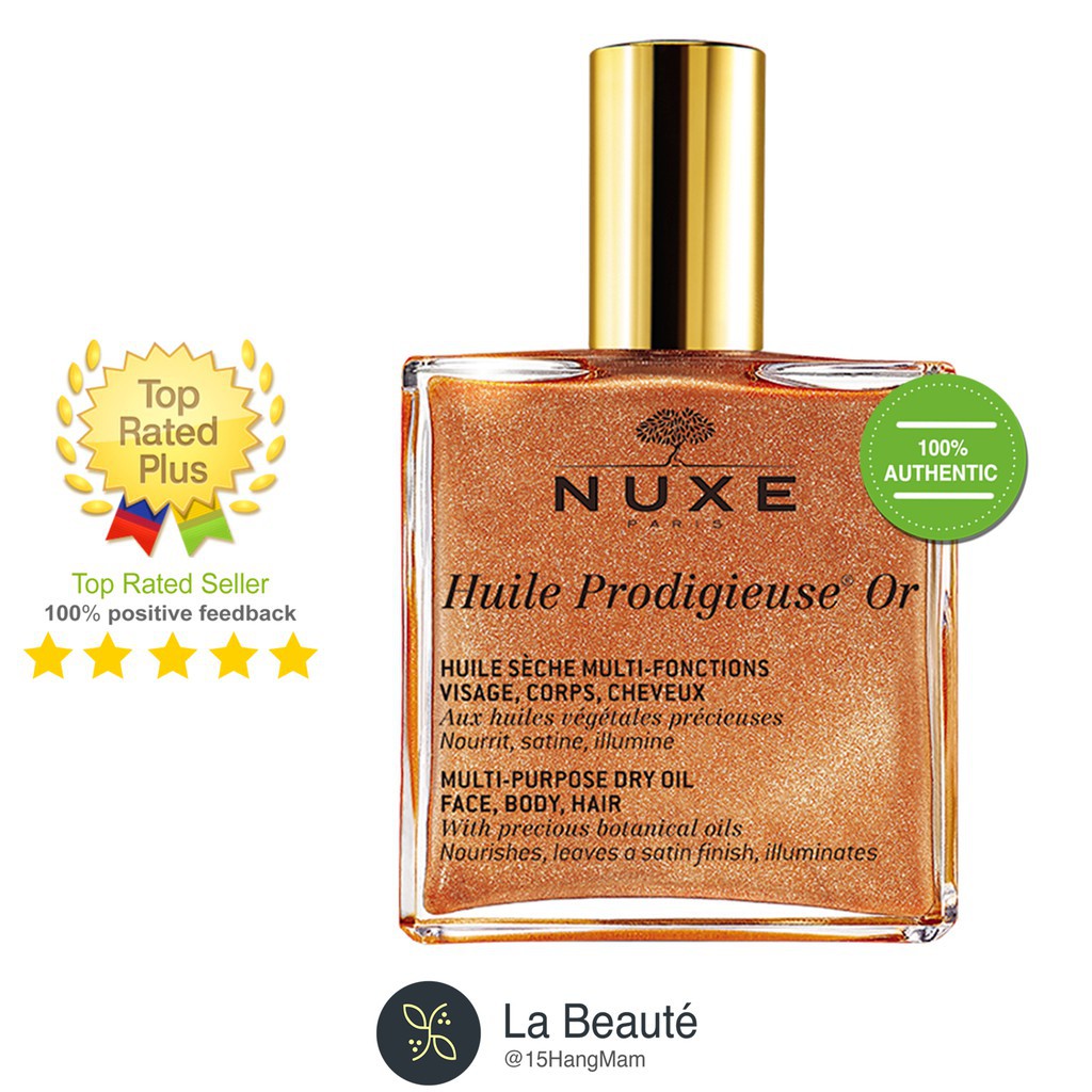 Nuxe Huile Prodigigieuse, Or, Florale - Dầu Khô Đa Năng Không Nhũ, Có Nhũ, Hương Hoa (50ml ~ 100ml)