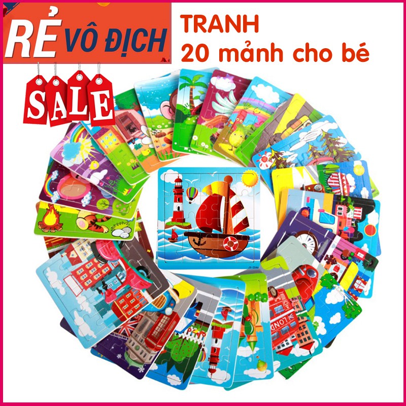 ĐỒ CHƠI TRANH GHÉP HÌNH GỖ 20 MẢNH CHO BÉ