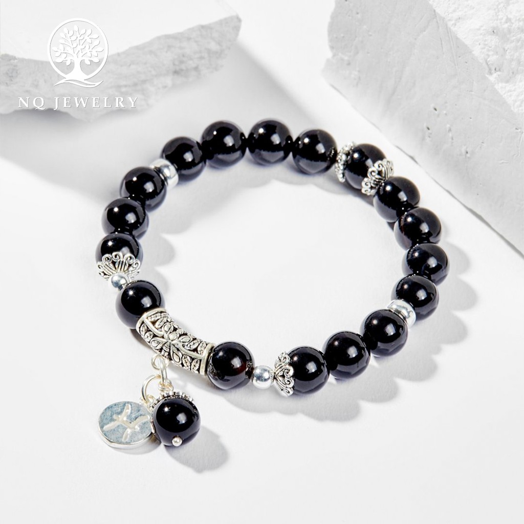 Vòng tay đen charm cung hoàng đạo - NQ Jewelry