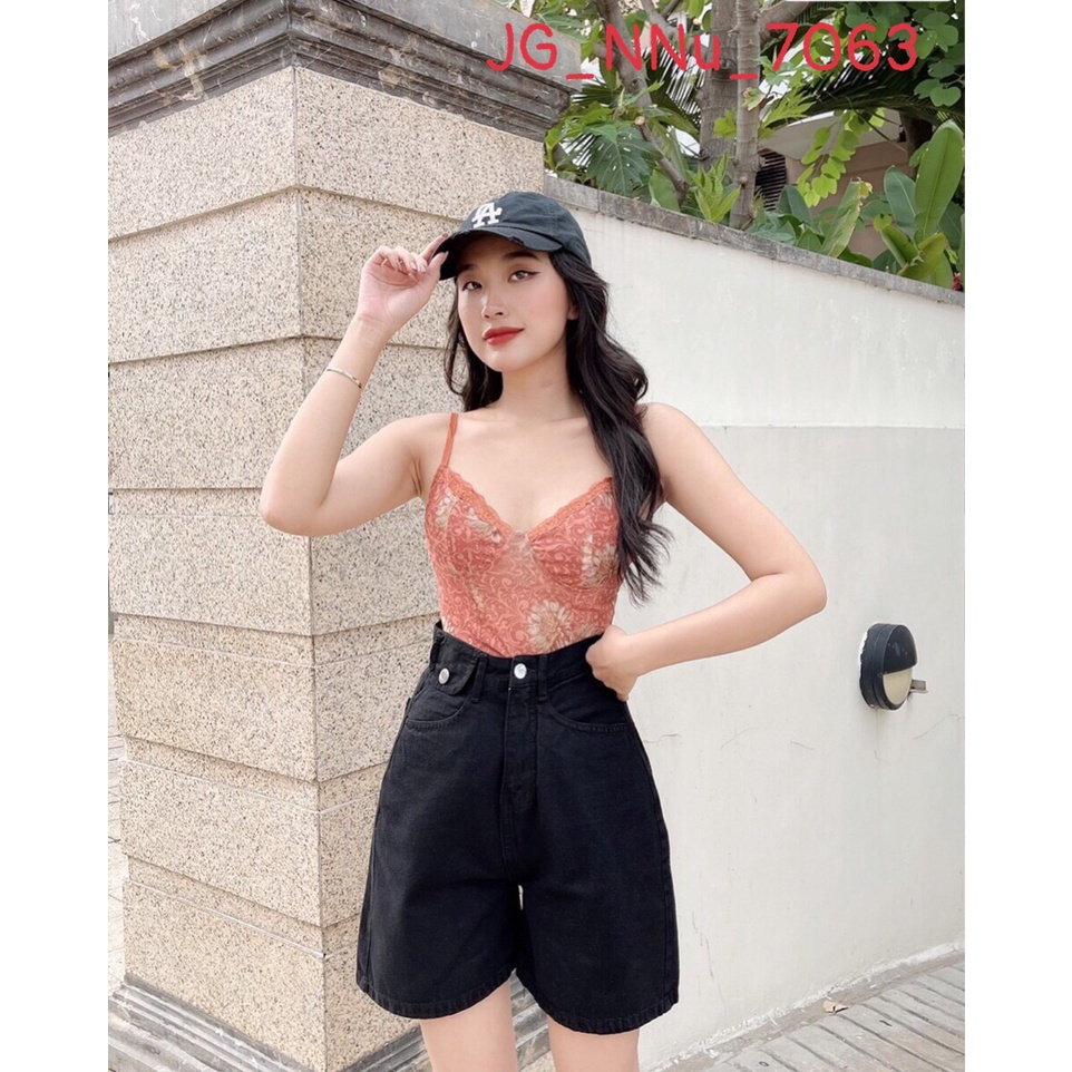 Quần Short Nữ Màu Đen Có Túi Nắp Trước JG_7063