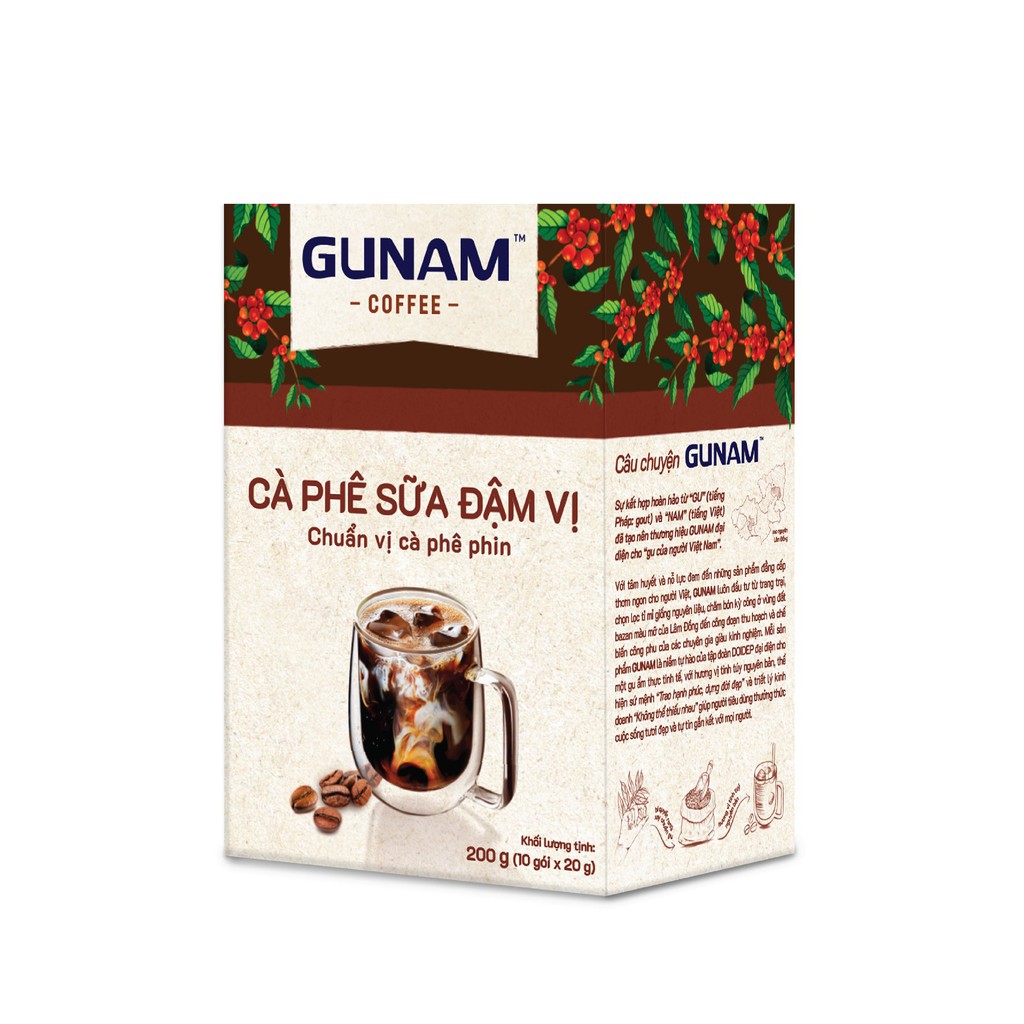 Cà phê hòa tan GUNAM đậm vị cà phê (hộp 10 gói x 20g) | BigBuy360 - bigbuy360.vn