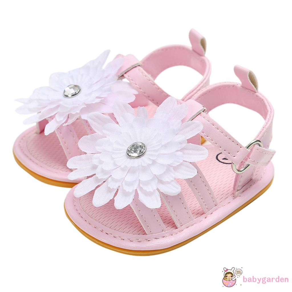 Xăng đan Da PU Đế Mềm Họa Tiết Hoa Hướng Dương Cho Bé Gái