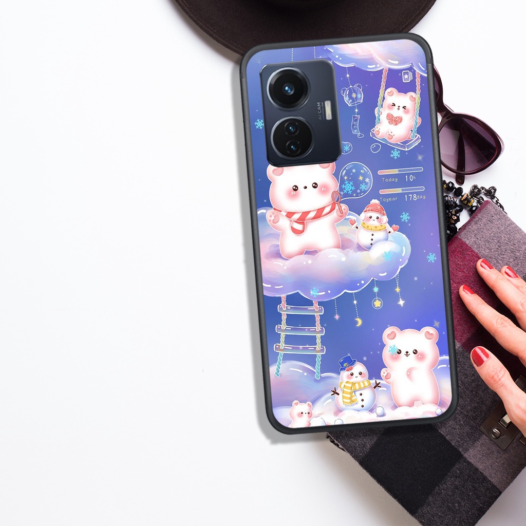 ỐP LƯNG VIVO Y55 5G - Y55 4G (2022) , IN HÌNH GẤU NÂU CHOCOLATE ĐÁNG YÊU.