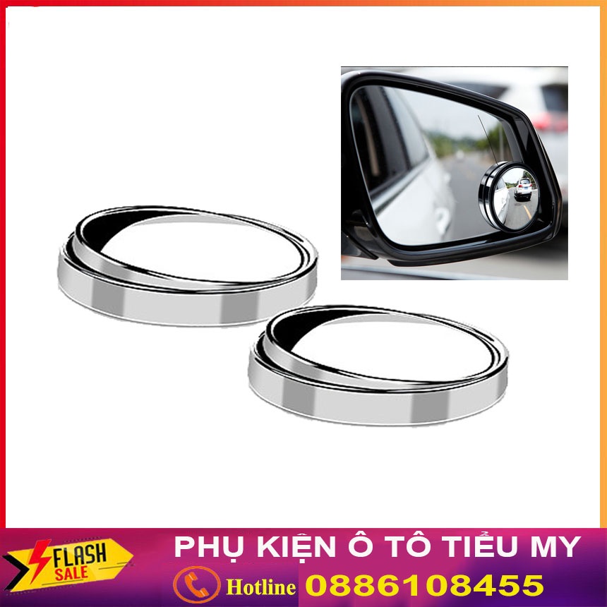 Bộ 2 gương cầu lồi xoá điểm mù có viền bao - gương cầu 360 độ gắn ô tô xe máy