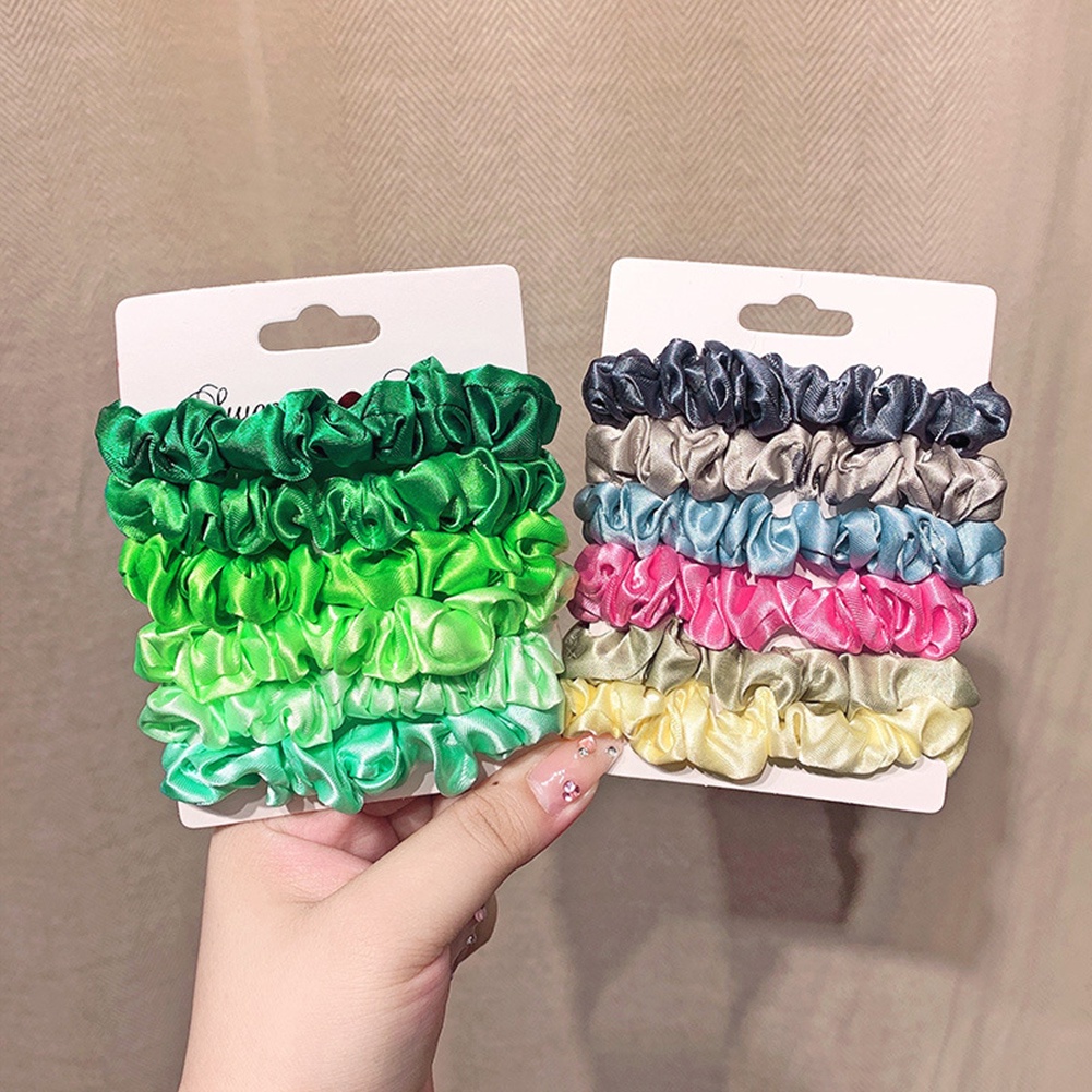 Dây Buộc Tóc Vải Satin Co Giãn Nhiều Màu Ngọt Ngào Cho Nữ
