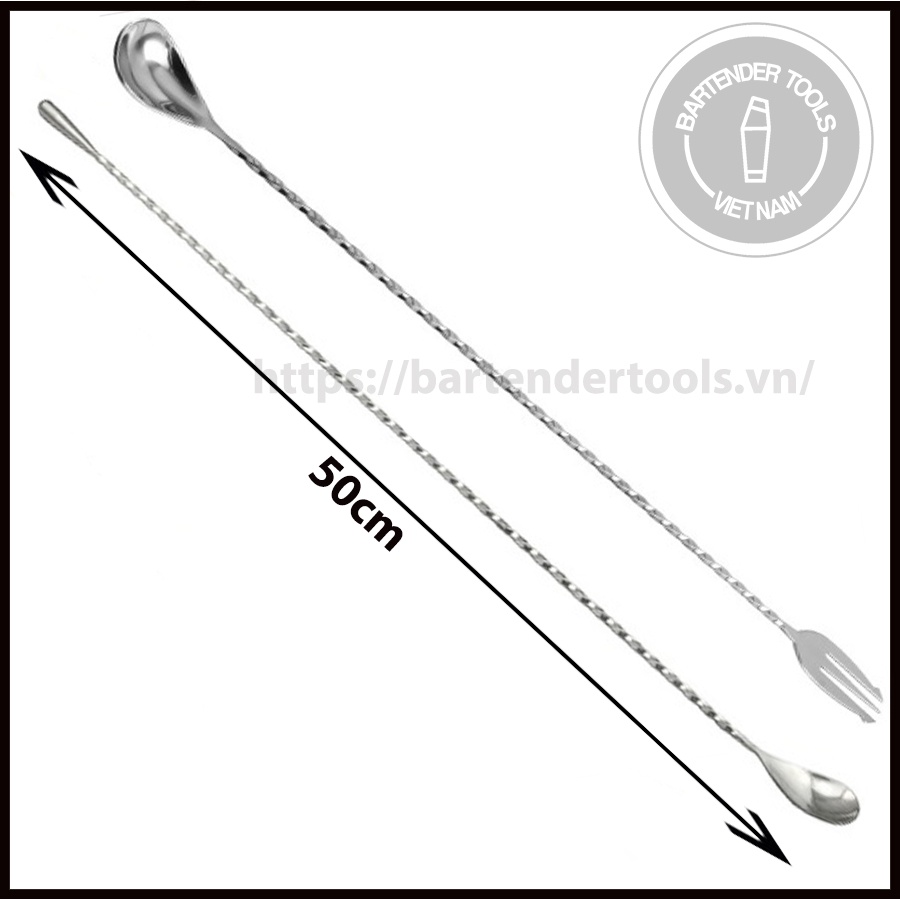 Thìa pha chế đầu bi 50cm