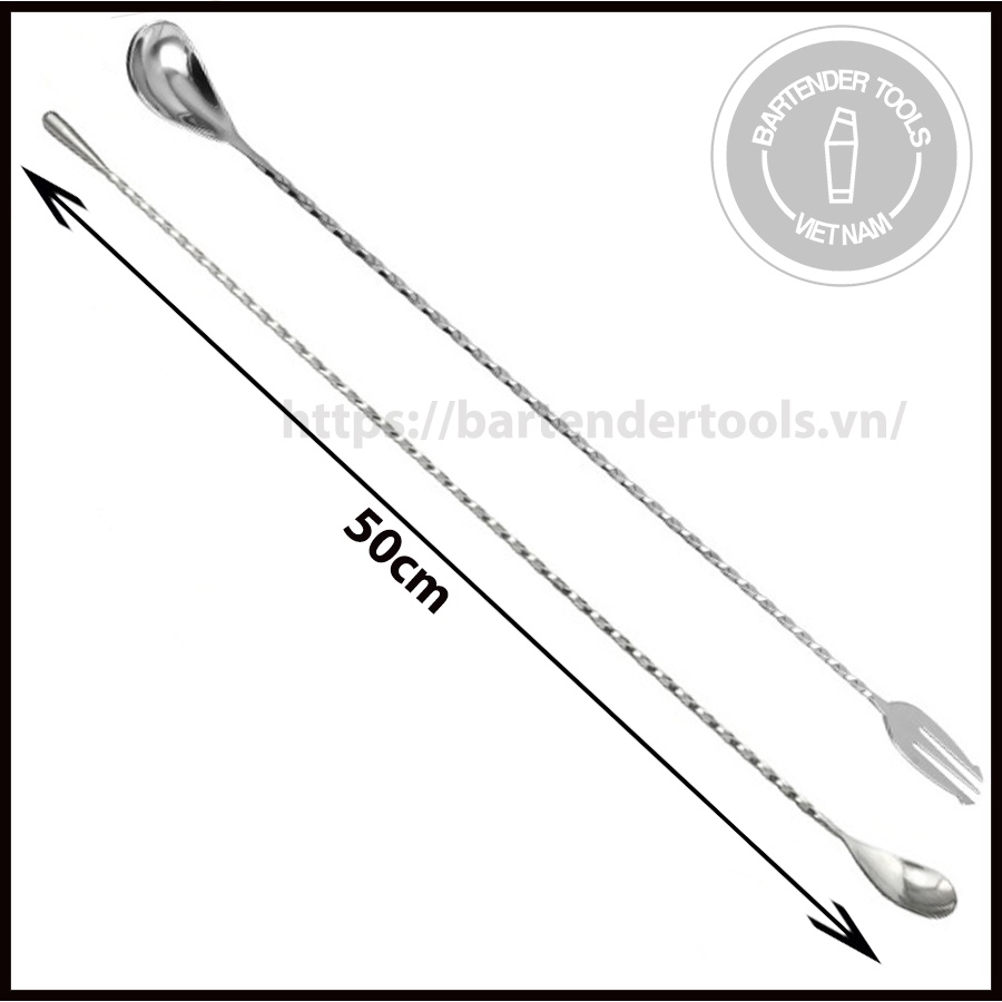 Thìa pha chế đầu bi 50cm (bar spoon)