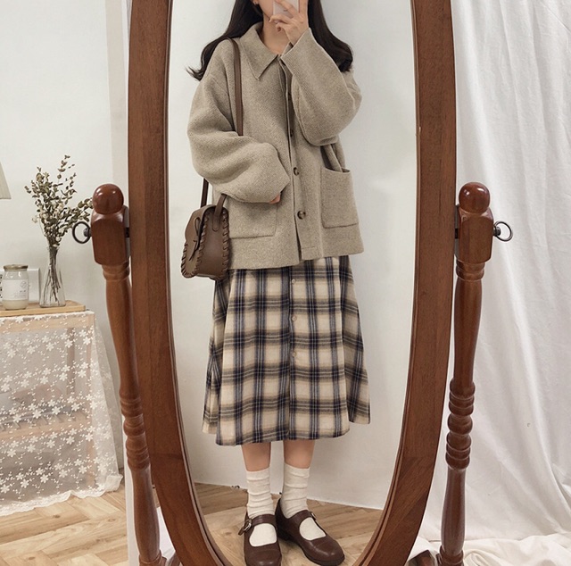 [Mã WAMT1505 giảm 10K đơn 0K] Váy dài họa tiết caro Ulzzang | BigBuy360 - bigbuy360.vn