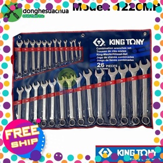 Hàng chính hãng bộ cờ lê vòng miệng 26 chi tiết 6-32mm kingtony 1226mr