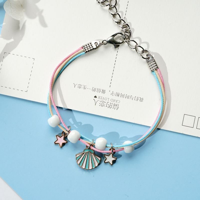 Vòng tay gốm gắn lục lạc TRÁI TIM VỎ SÒ CÁ HEO VOI lắc tay nữ xinh xắn dễ thương