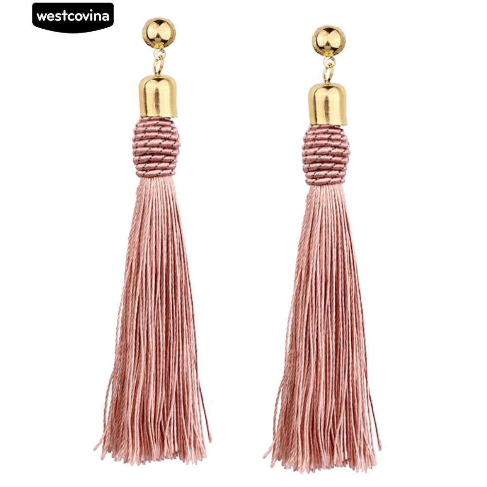 Đôi bông tai phối tua rua màu thời trang cho nữ