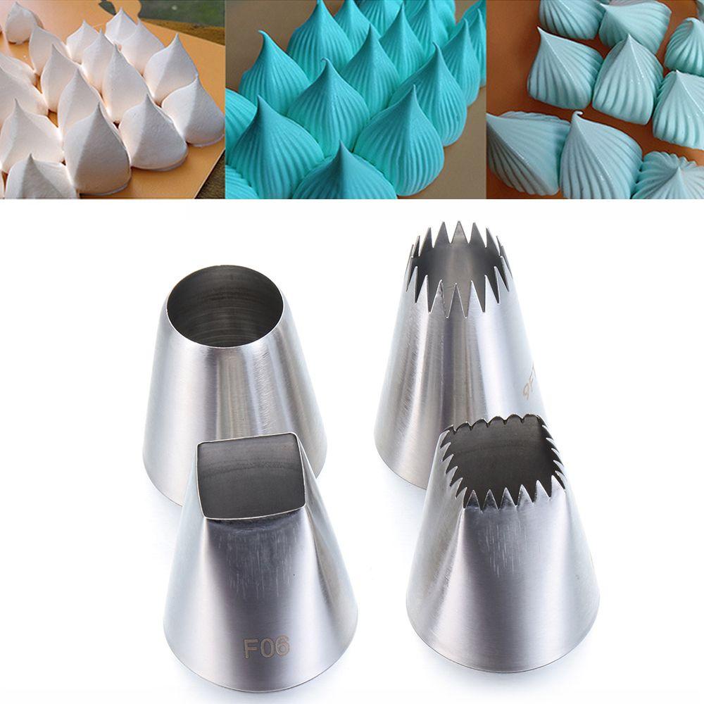 Bộ 4 Đuôi Bắt Bông Kem Bằng Thép Không Gỉ Tạo Hình Trang Trí Bánh DIY