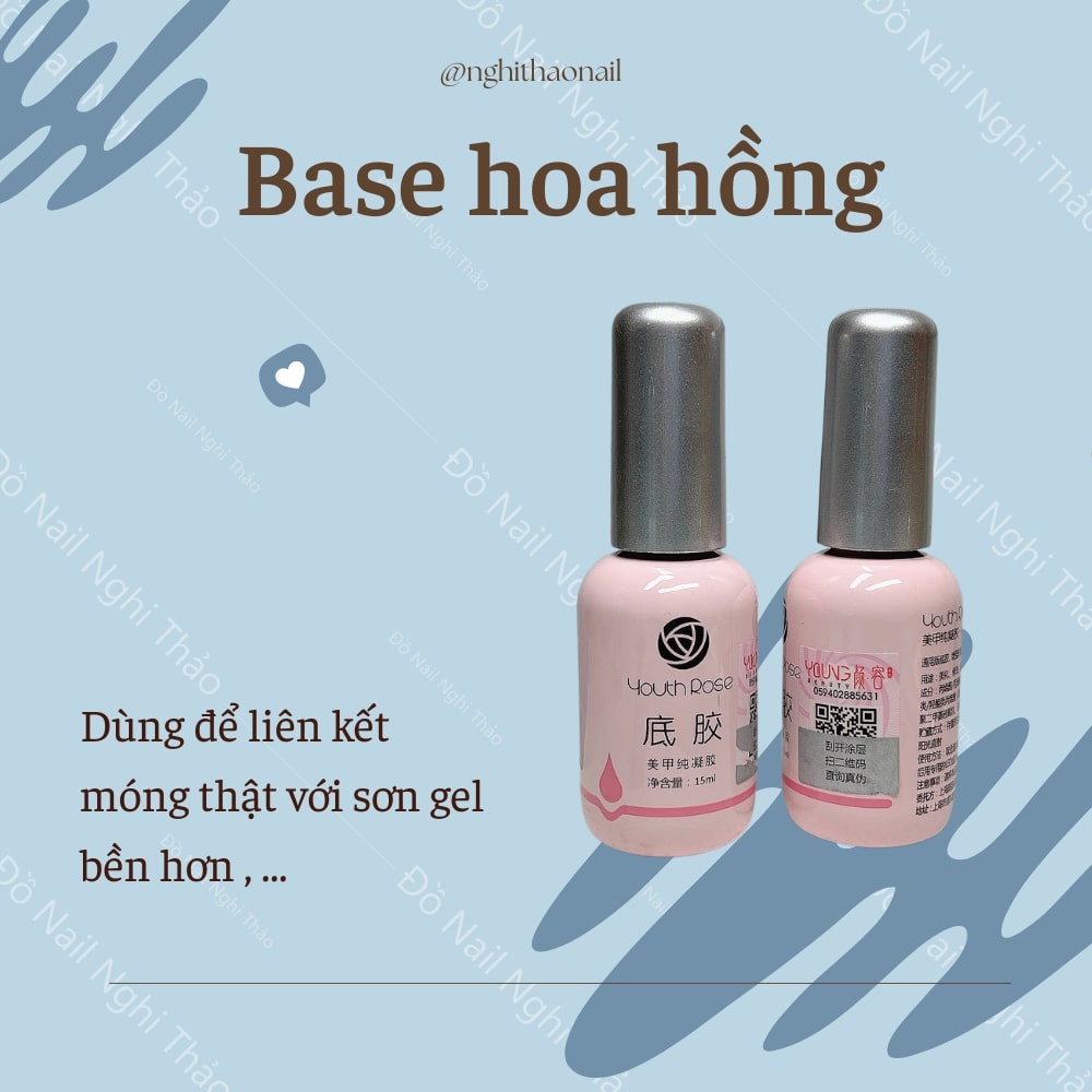 Base top hoa hồng , sơn liên kết móng 15ml