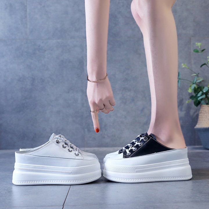 Giày Sục da PU đế cao 8Cm S390-1134
