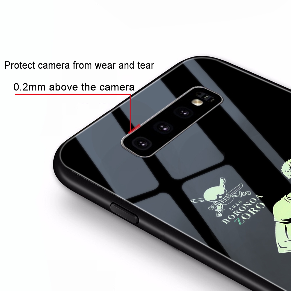 Ốp điện thoại kính cường lực in One Piece màu dạ quang cho Samsung S10 S10e S9 S8 Plus Note 10 9 8 S10+ S9+ S8+