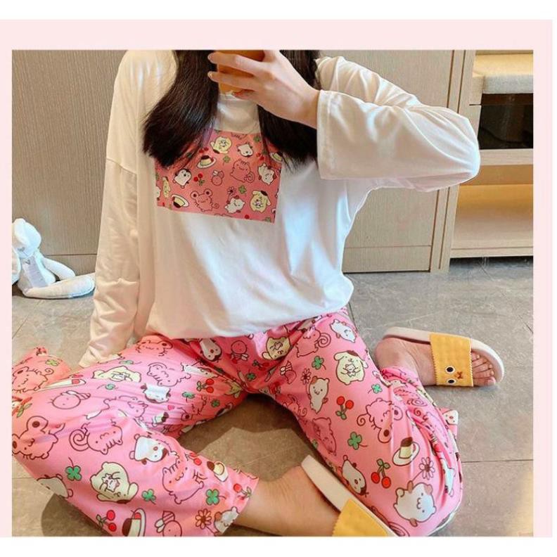 Bộ đồ ngủ thu đông bộ pijama nữ dễ thương quyến rũ mẫu mới chất đẹp phong cách Hàn Quốc Style 2020  ྇