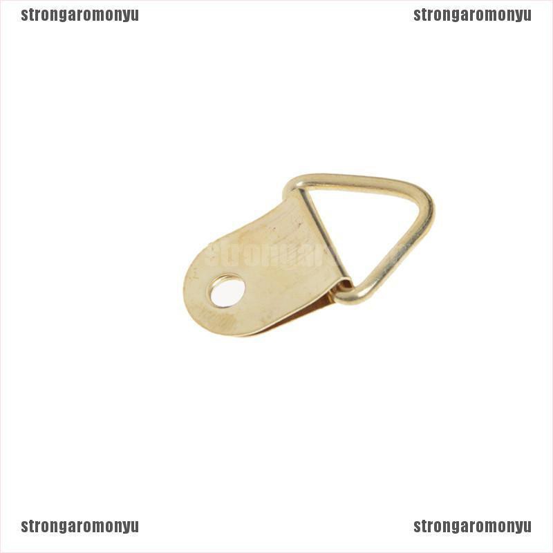 [STR] Set 20 Móc Treo Khung Ảnh Tam Giác Hình Chữ D Bằng Đồng Thau Màu Vàng Kim