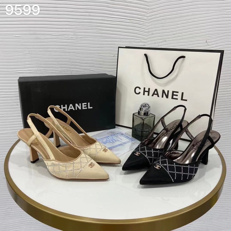 Sandal hở gót chất lụa satin mũi nhọn